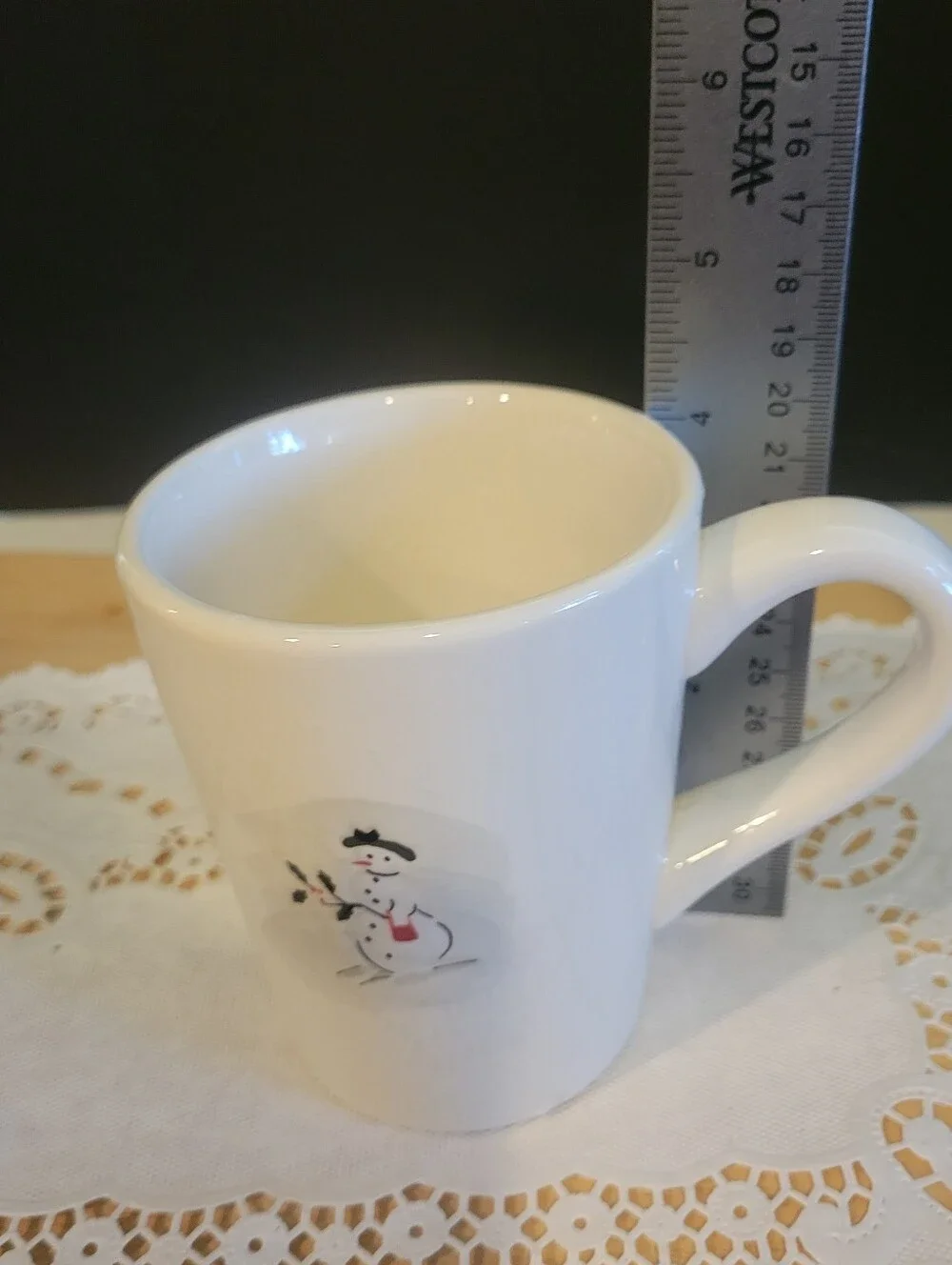 Williams Sonoma Snowman Coffee Mugs Cups Cocoa Hot Chocolate 4
